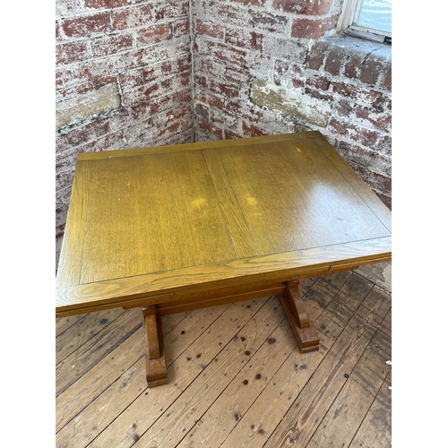 391 - Solid Oak Draw Leaf Dining Table