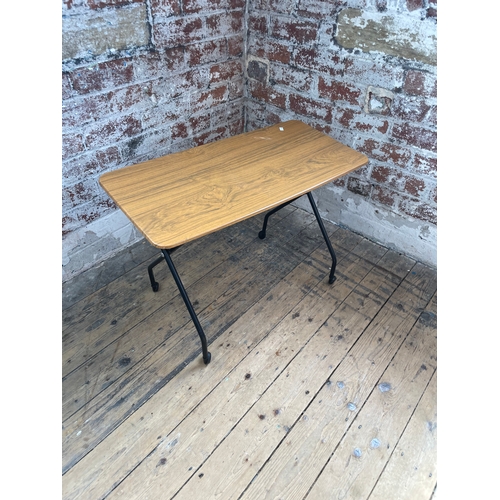 428 - Vintage Folding Table On Wheels