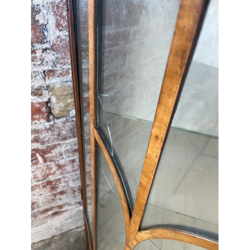 393 - Vintage Walnut Bow Front China Cabinet.