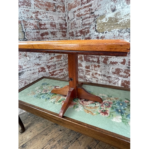 394 - Vintage Tapestry Top Coffee Table & Folding Screen Table