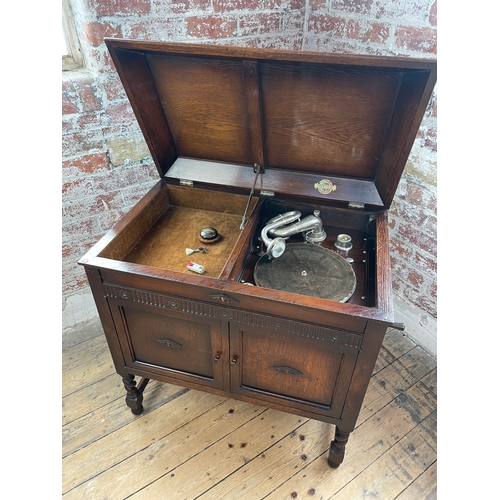 398 - Gilbert Gramophone & Cabinet. Working.