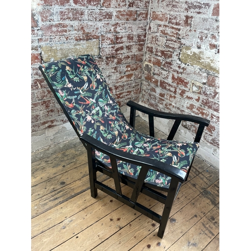 402 - Good Quality Re-upholstered Vintage Rocking Chair. Spring Needs Attention.