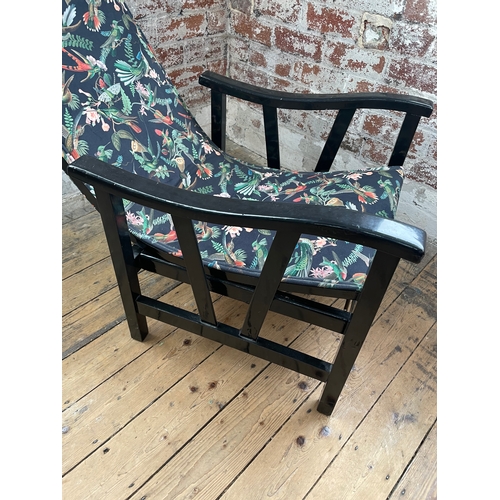 402 - Good Quality Re-upholstered Vintage Rocking Chair. Spring Needs Attention.