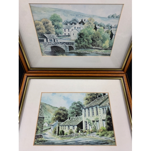 275 - John Butterfield - Two Watercolours - Kettlewell and Ancliffe in Wharfedale - Framed and Glazed- alo... 