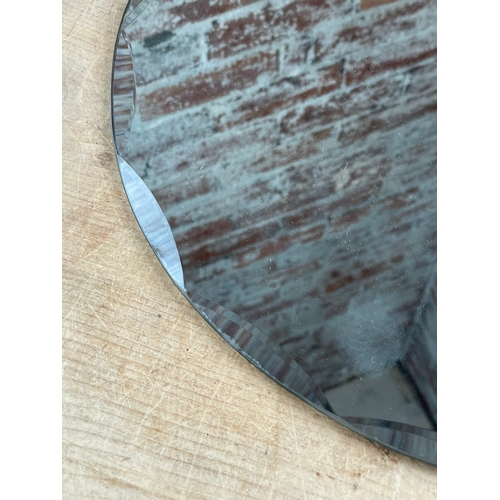 430 - Small Round Vintage Mirror With Bevelled Edges