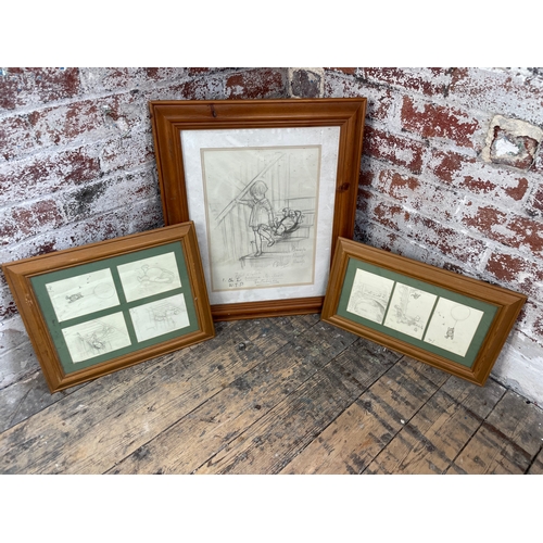 286 - Vintage Framed Winnie The Pooh Prints