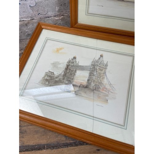 287 - Four Framed Prints Of London By Mads Stage