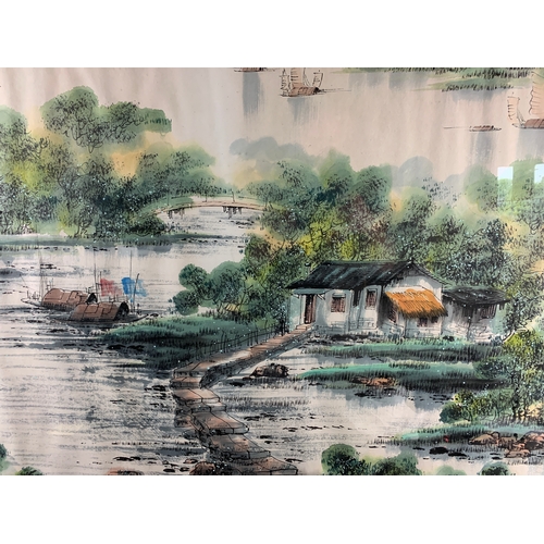 281 - Incredibly Large Chinese Watercolour - Framed and Glazed