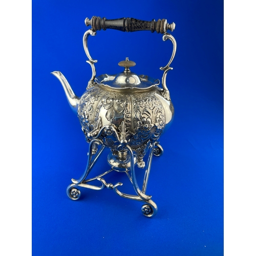 165 - Good Quality Silver Plated Spirit Kettle