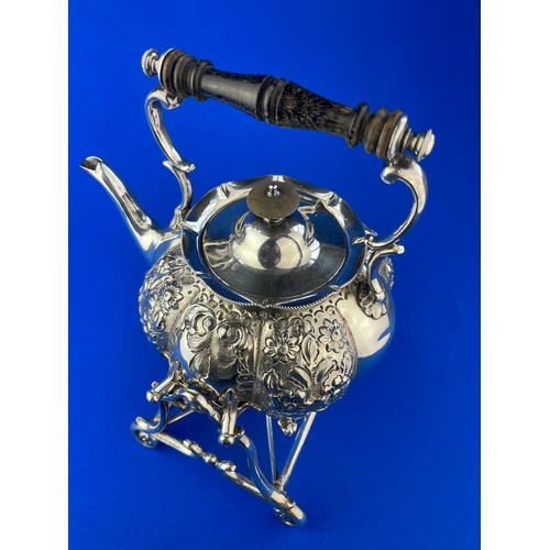 165 - Good Quality Silver Plated Spirit Kettle