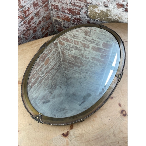 422 - Antique Brass Framed Mirror