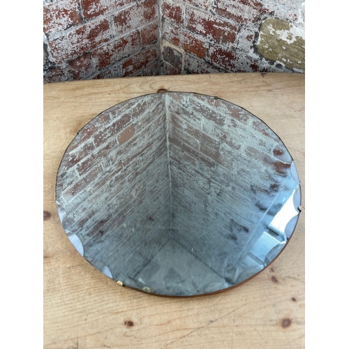 424 - Small Round Vintage Bevelled Edge Mirror