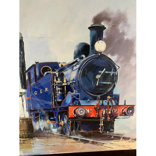 37 - Tom Harland - Class G4 0-4-4 T - Possibly Gouache on Canvas affixed to Board - Railwayana Interest -... 