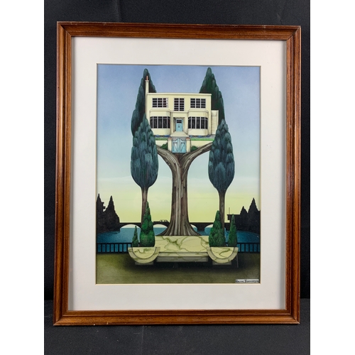 57 - Colin Thompson Pen and Watercolour - frame needs attention
