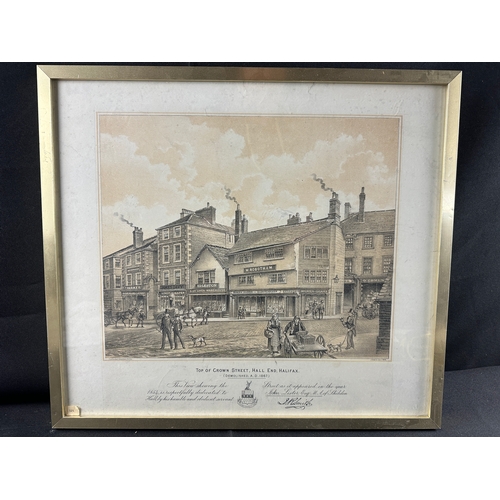 164 - J. R. Smith Lithograph Produced by Stott Brothers, Halifax Depicting Crown Street Halifax