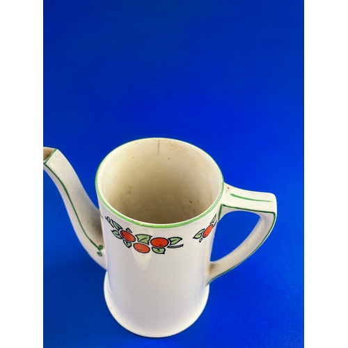 399 - Small Crown Ducal Coffee Pot With Orange Pattern