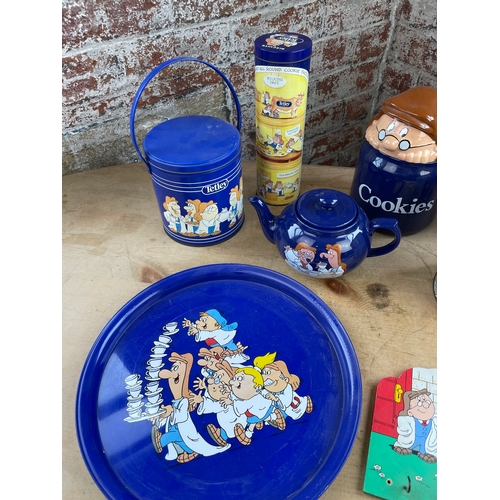 308 - Quantity Of Tetley Tea Collectables Inc. Tins, Tray Wade Teapot Key Hooks & Fridge Magnets