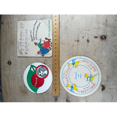 311 - Three Large Vintage Bar Mats Inc. Babycham & Cherry B