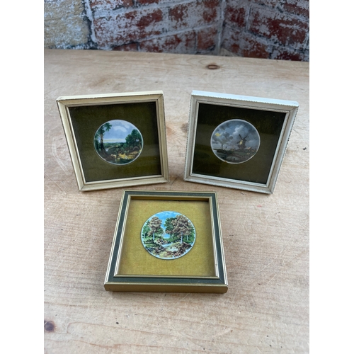 347 - Three Miniature Enamel Art Works