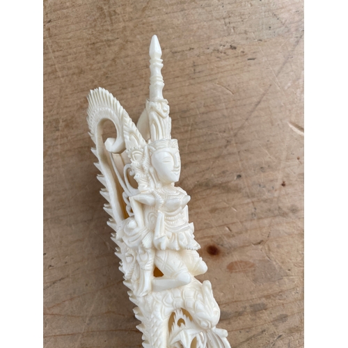 319 - Indonesian Carved Bone Totem, Very Intricate Filigree Work.