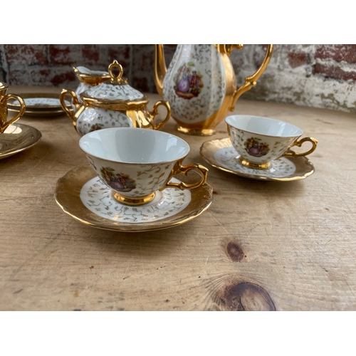 392 - Gold Lustre Part Coffee Service & Royal Winton Gold Cup & Saucer.