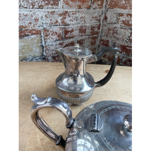 305 - Silver Plated Tea Service & Hot Water Jug