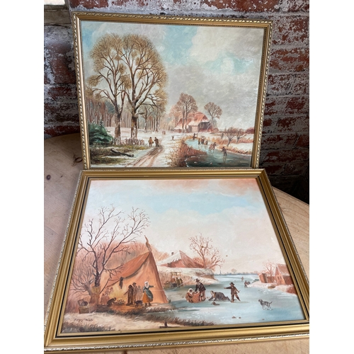 350 - Two Original Oil On Board Paintings By Margery Clements