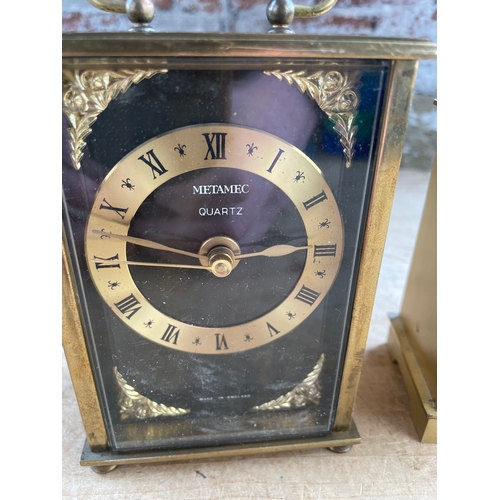 66 - Two Vintage Carriage Clocks Inc. Metamec