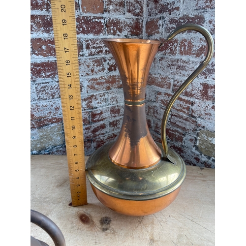 254 - Group Of Copper Jugs Previously Owned By The Sugden Family Of Wood Lane Hall Sowerby Bridge