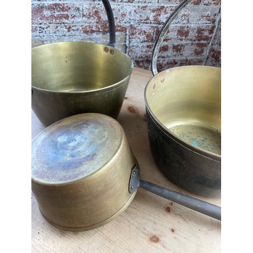 256 - Group Of Three Jam Pans. Previously Owned By The Sugden Family Of Wood Lane Hall Sowerby Bridge