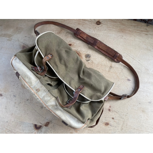 Vintage, 1960s Canvas Fishing Bag In Fair Condition, Missing