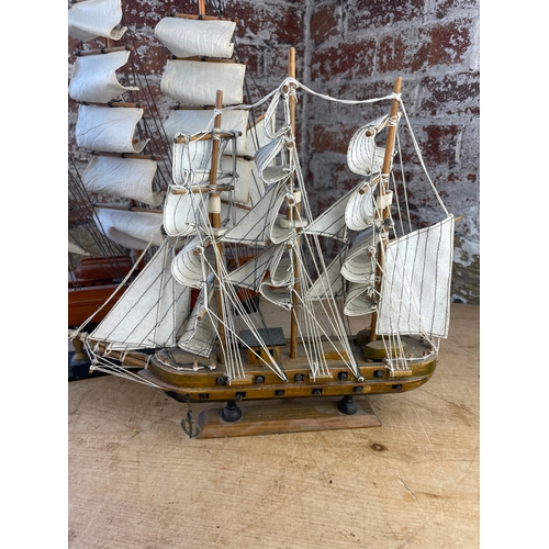 231 - Two Wooden Model Ships