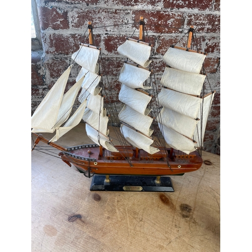 231 - Two Wooden Model Ships