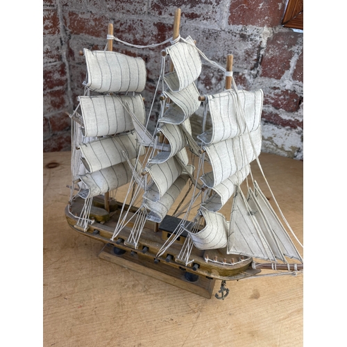 231 - Two Wooden Model Ships