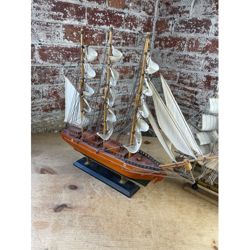 231 - Two Wooden Model Ships