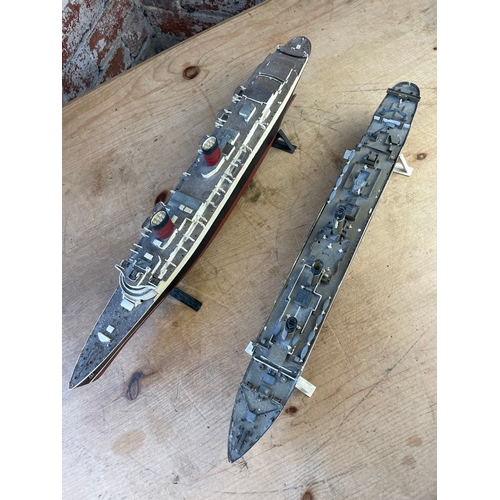 233 - Two Plastic Airfix Style Model Ships