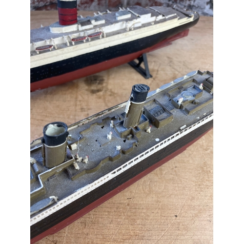 233 - Two Plastic Airfix Style Model Ships