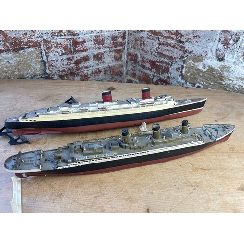 233 - Two Plastic Airfix Style Model Ships