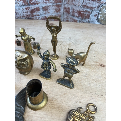 237 - Small Metalware & Brass Items Inc. Erotic Bottle Opener