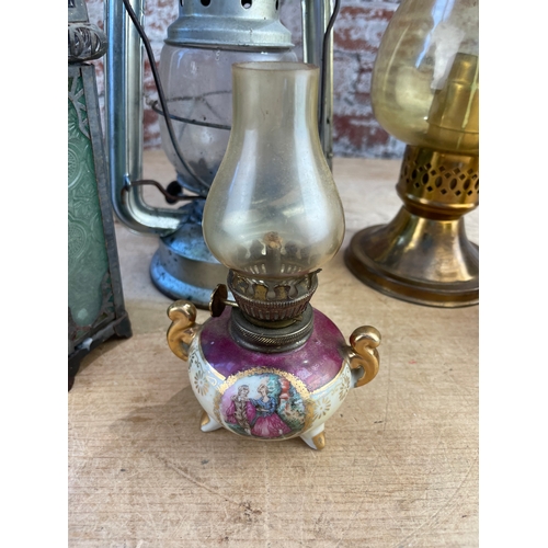 226 - Vintage Lamps, Lanterns & Candle Holders.