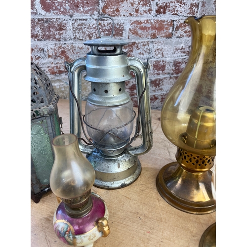 226 - Vintage Lamps, Lanterns & Candle Holders.