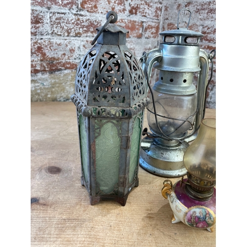 226 - Vintage Lamps, Lanterns & Candle Holders.