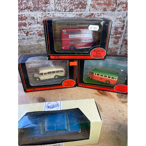 81 - Boxed Die Cast Busses & Car Inc Corgi & Gilbow. Some Limited Editions.