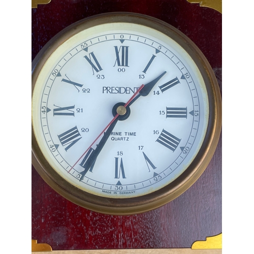 67 - President Marine Time Quartz Ships Style Wall Clock