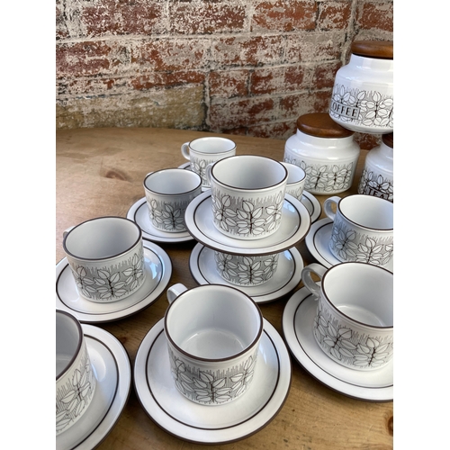 402 - Hornsea Charisma Cups, saucers & Storage Jars