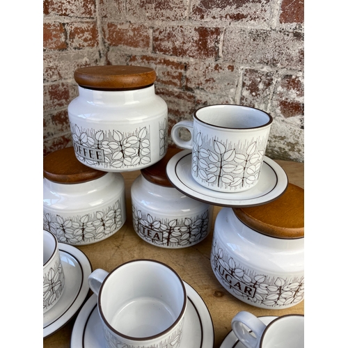 402 - Hornsea Charisma Cups, saucers & Storage Jars