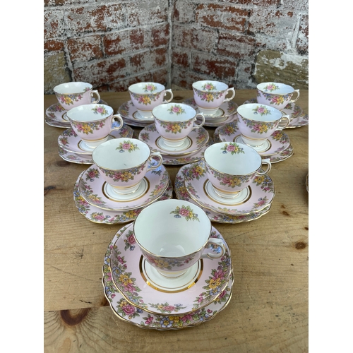 404 - Colclough Tea Set 12 Cups & saucers 11 Sandwich Plates