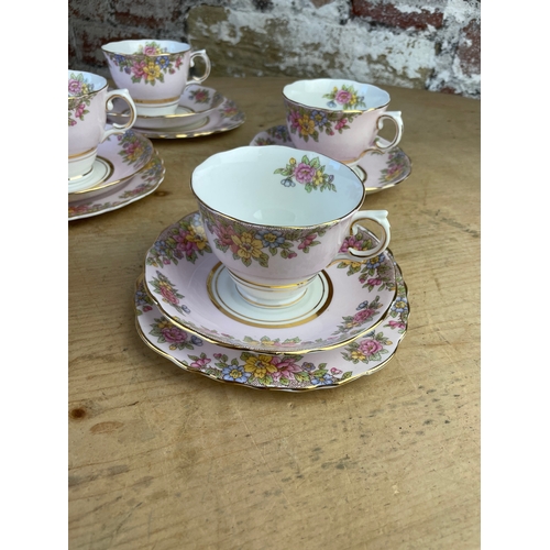 404 - Colclough Tea Set 12 Cups & saucers 11 Sandwich Plates