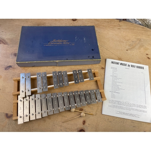 283 - Xylophone Goldon Chromatic Elite A880 & Instant Music By Rolf Harris