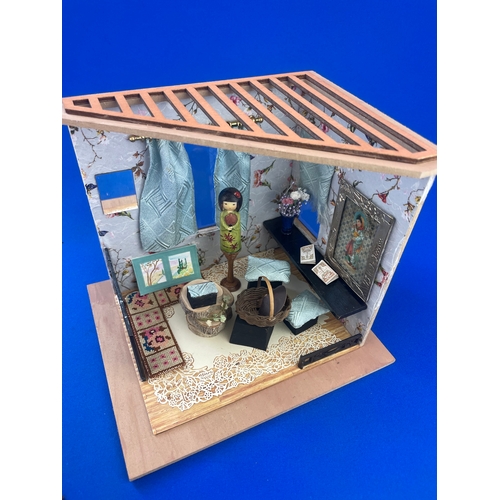 293 - Hand Crafted Oriental Dolls Room Display